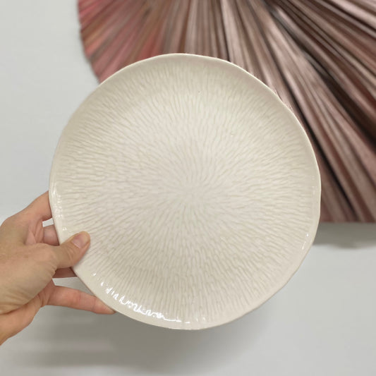 Carved Platter - white clay
